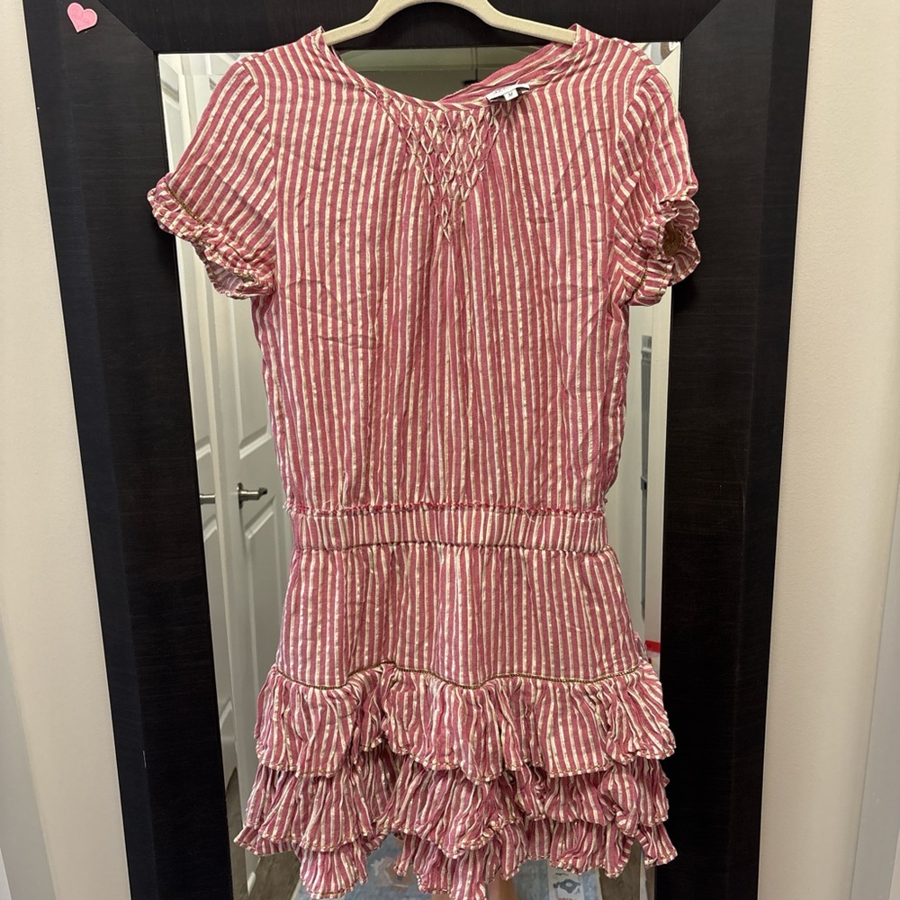 Misa Los Angeles Pink Striped Mini Dress